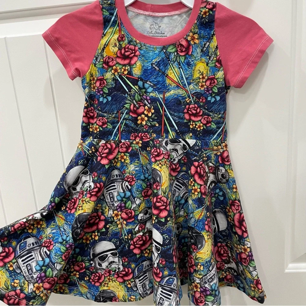 Star Wars Girls Dress Size 5. Little Stitches Shop on Etsy. Custom. Fit & Flare